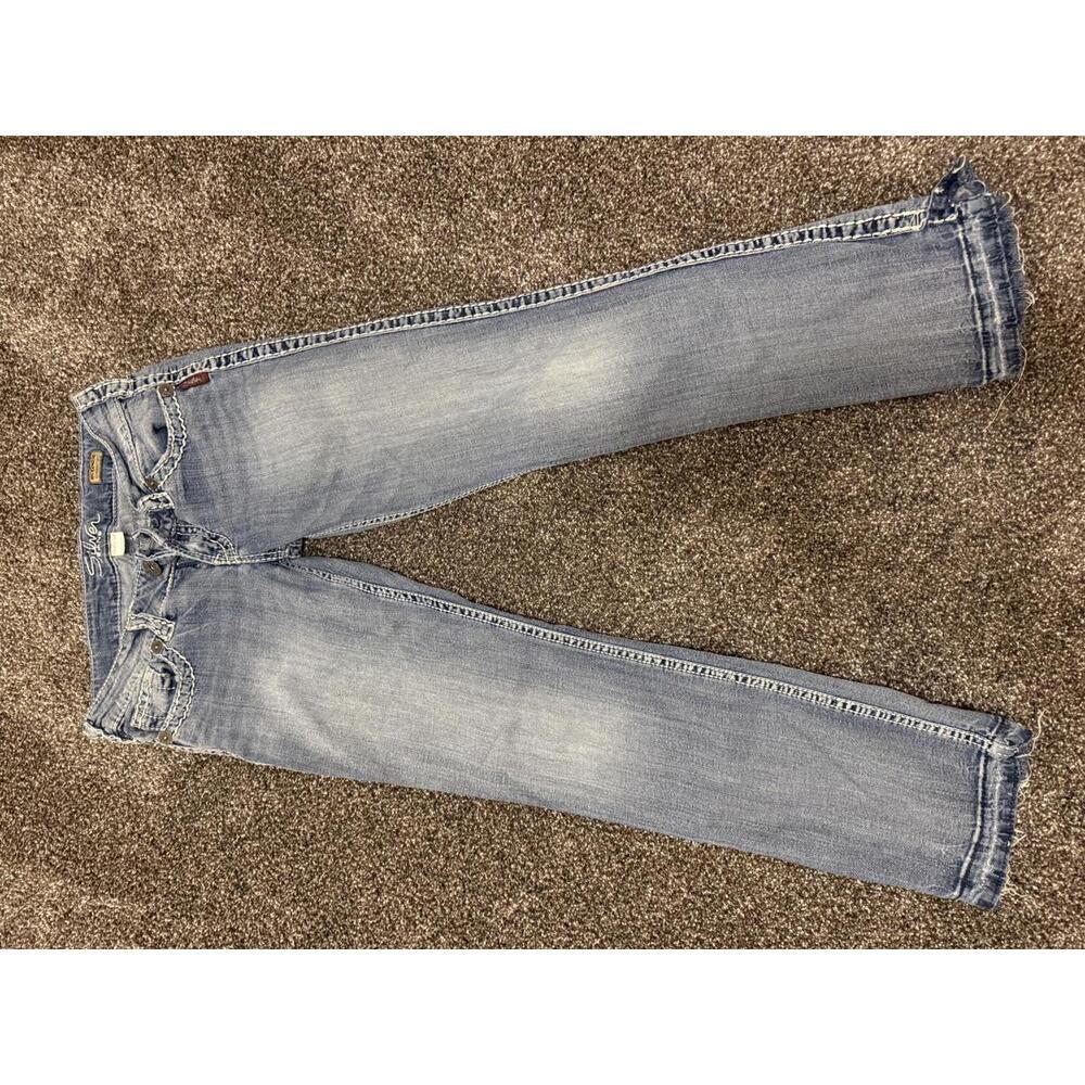 Silver Jeans Light Wash Women's Slim Boot Denim with Frayed Hem - Size 29